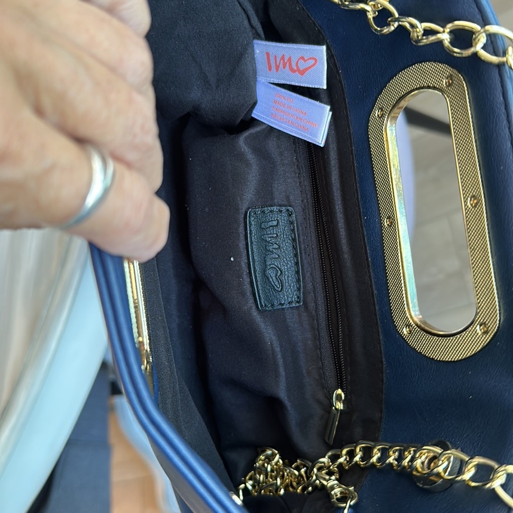Imoshion Navy Flower embellished clutch/crossbody/shoulder bag - Picture 5 of 11